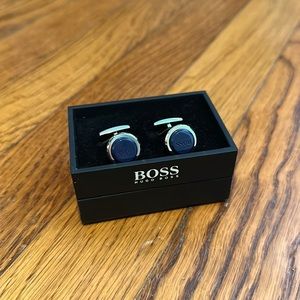 BOSS Malvin Cufflinks Round Blue Like New